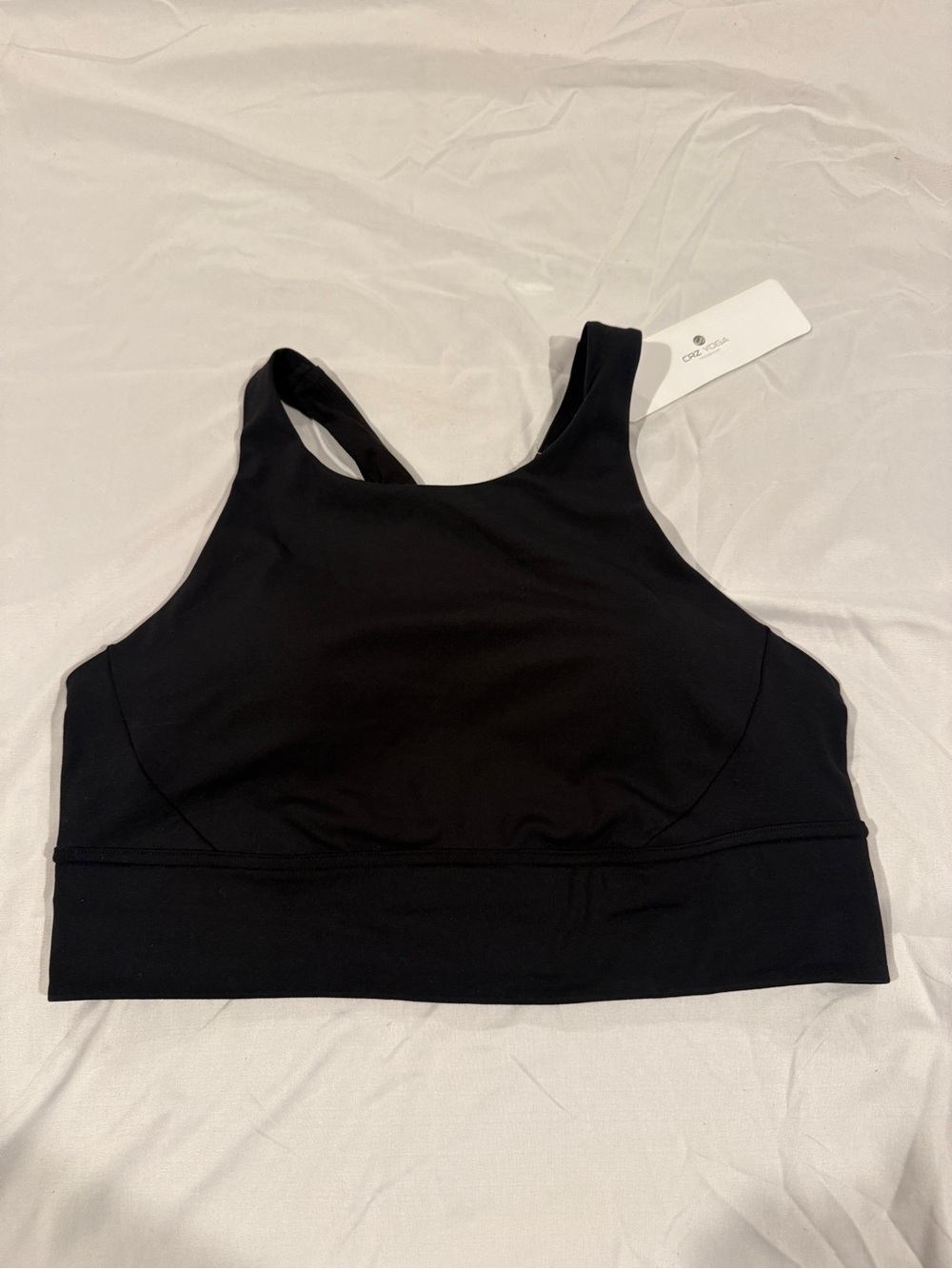 CRZ YOGA Black High-Neck Sports Bra